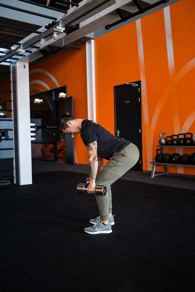 Dumbbell row begin